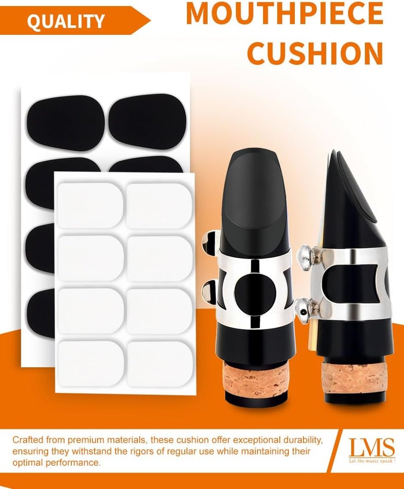 LMS Bb Clarinet Mouthpiece Kit with Case, Clarinet Mouthpiece Accessories Set for Beginners, Clarinet Mouthpiece Metal Ligature 2.5 Reeds Cushions Pads Cap Brush EVA Storage Case - Image 5